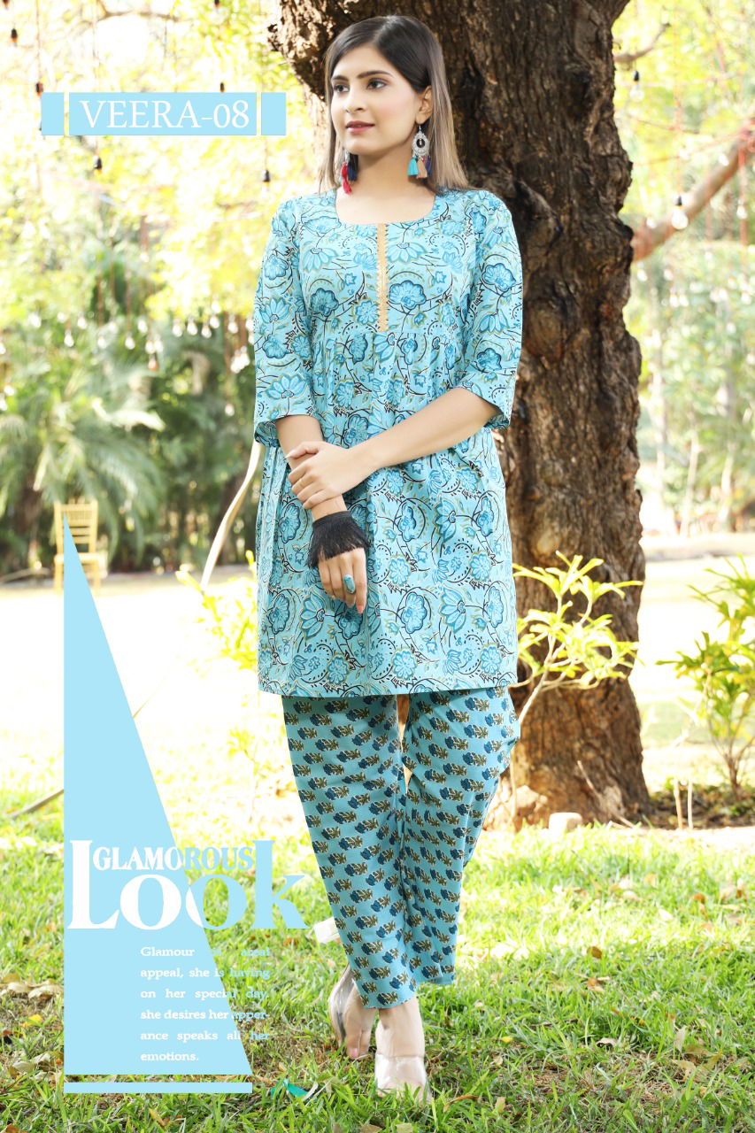 Veera Classic Ethnic Wear Designer Cotton Printed Latest Kurti Collection
